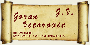 Goran Vitorović vizit kartica